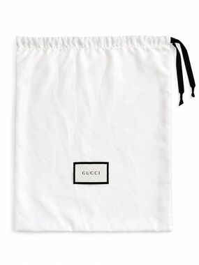 Gucci Vintage White Cotton Drawstring Dust Bag 12x14 Italy Luxury Storage Logo